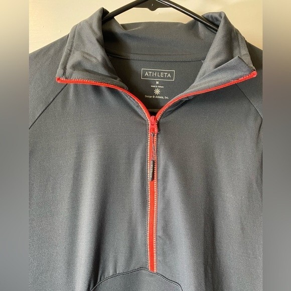ATHLETA Malibu Half Zip Active Hike Jacket Pullover in Grey/Red Sz Medium - Picture 3 of 14